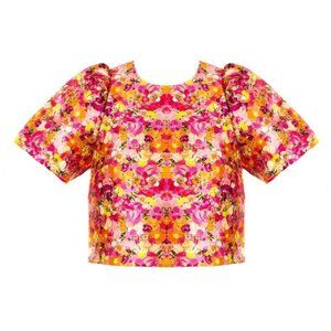 NEUBYRNE Pink Floral Print crop Top Size Small